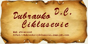 Dubravko Ciklušević vizit kartica